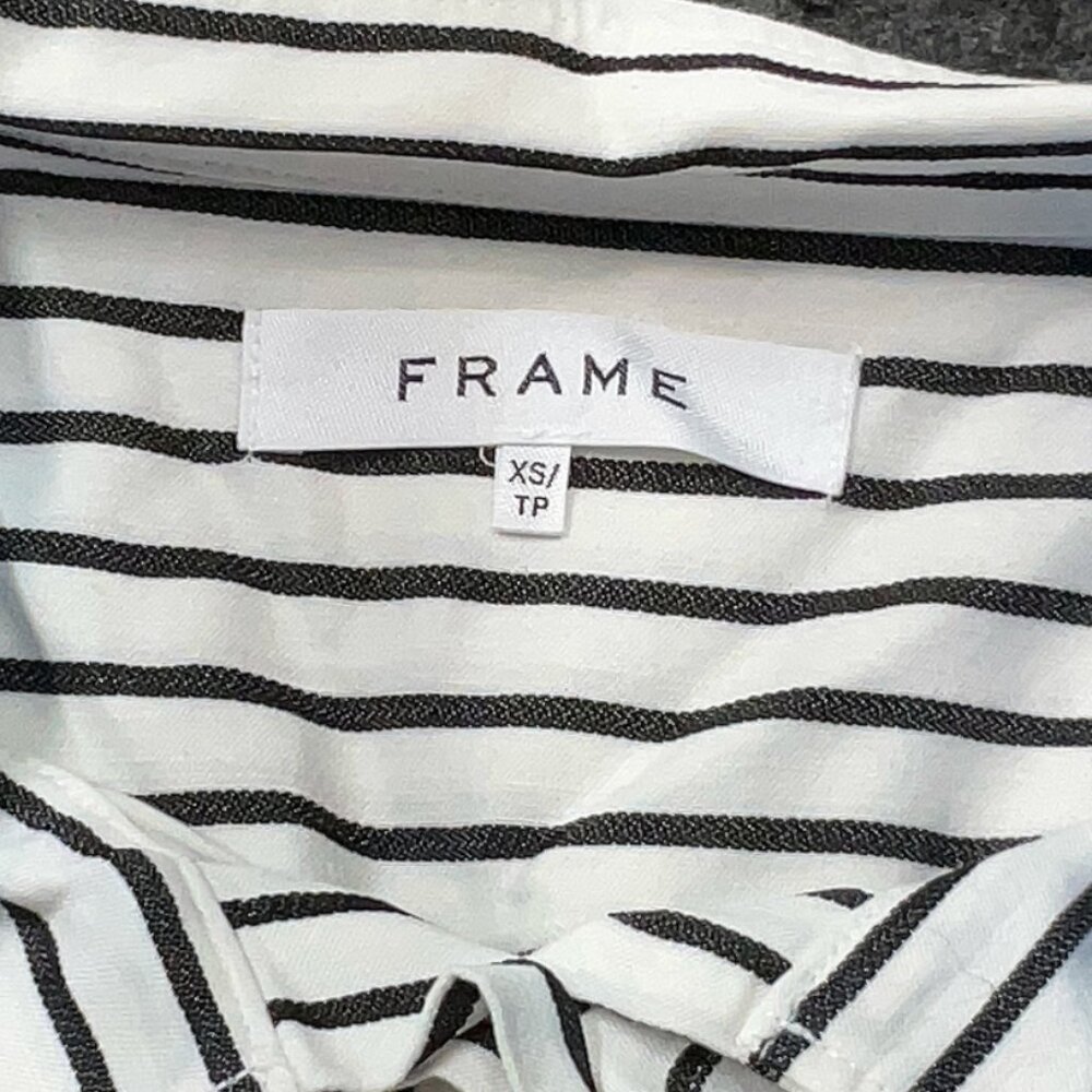 Frame Sheila Striped Pocket Shirt Size XS - Picture 7 of 8